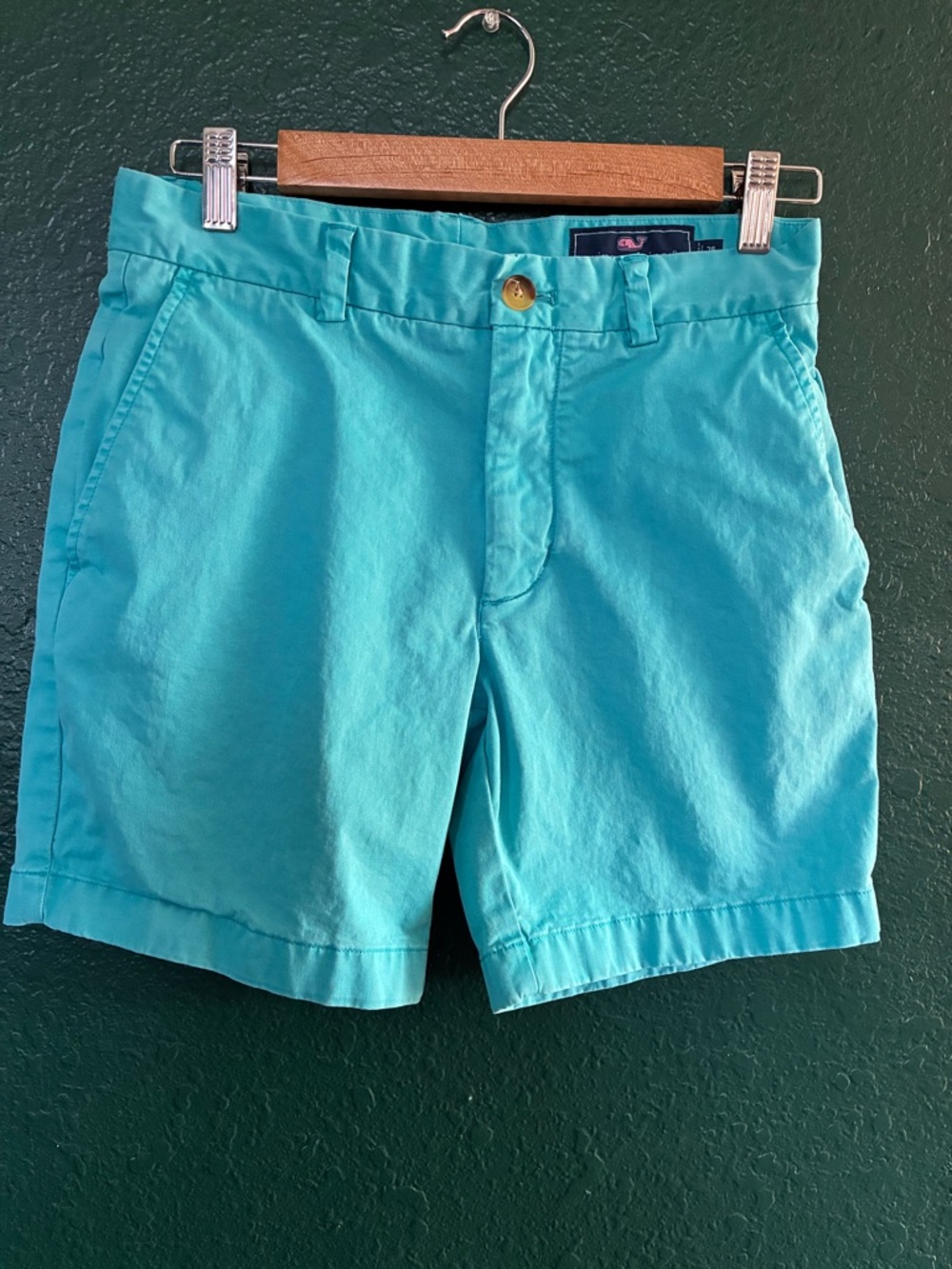 Vineyard Vines Aqua Flat Front Cotton Shorts